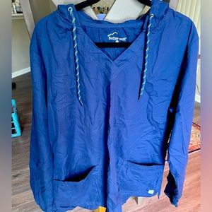 Butter soft long sleeve with hood scrub top